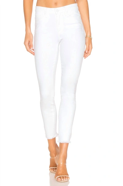 Shop Paige Hoxton Ankle Heavy Fray Jeans In Crisp White