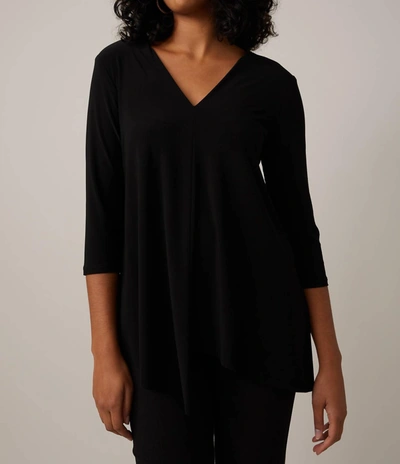 Joseph Ribkoff Asymmetric Hem Top In Black In Black
