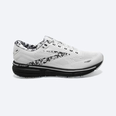 Shop Brooks Men's Ghost 15 Running Shoes - D/medium Width In White/ebony/oyster In Multi