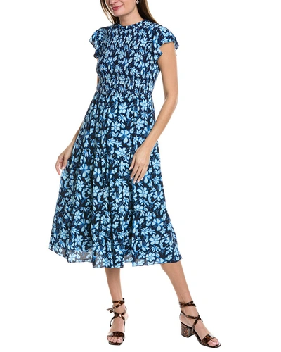 Shop Sail To Sable Smocked Bodice Midi Dress In Blue