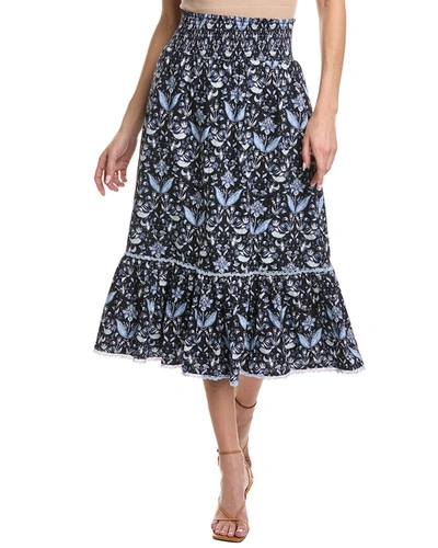 Shop Sail To Sable Smocked Waist Midi Skirt In Blue