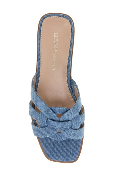 Shop Bcbgeneration Meltem Square Toe Slide Sandal In Denim