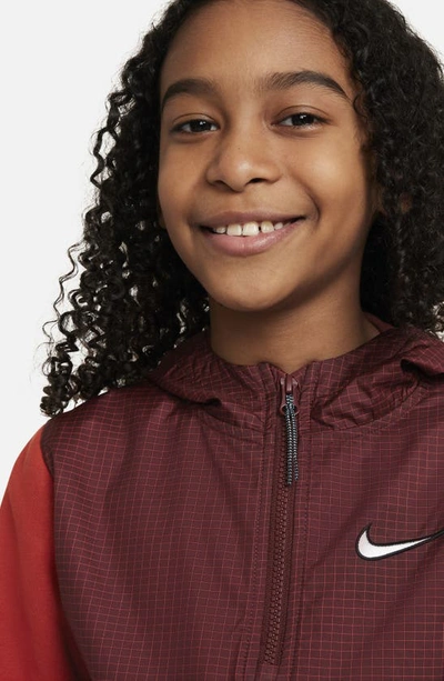 Shop Nike Kids' Outdoor Play Half Zip Hoodie In Dragon Red