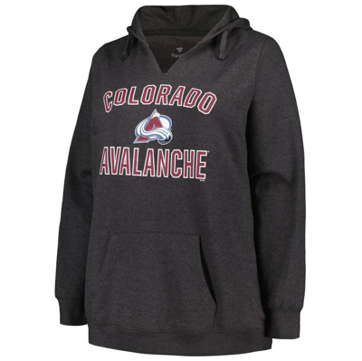 Shop Profile Heather Charcoal Colorado Avalanche Plus Size Arch Over Logo Pullover Hoodie