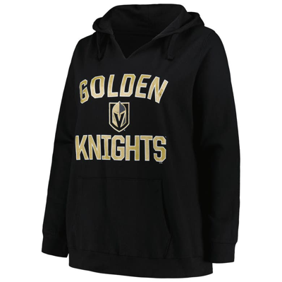Profile Black Vegas Golden Knights Plus Size Arch Over Logo Pullover Hoodie In Black