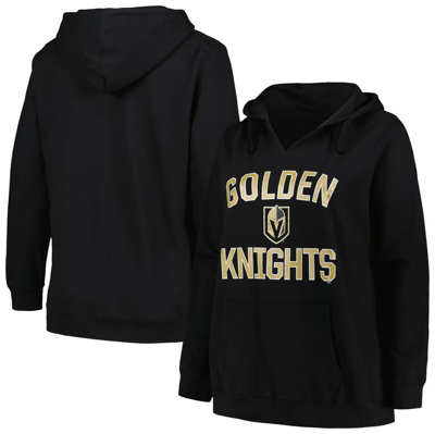 Shop Profile Black Vegas Golden Knights Plus Size Arch Over Logo Pullover Hoodie