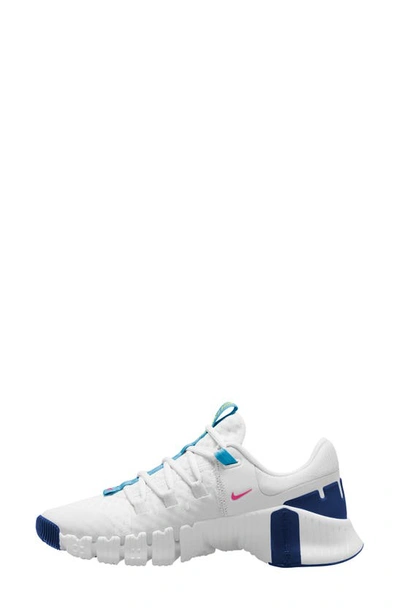 Shop Nike Free Metcon 5 Training Shoe In White/ Blue/ Pink