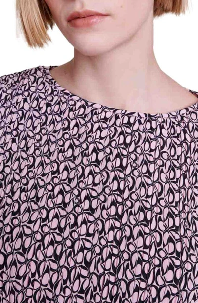 Shop Maje Rockillon Print Long Sleeve Pintuck Minidress In Print Pink/ Black Butterfly