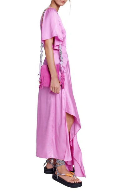 Shop Maje Rachelora Asymmetric Hem Maxi Dress In Pink
