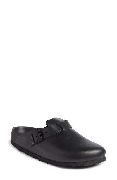 Birkenstock Sandals With Buckle Strap And Open Back In Black
