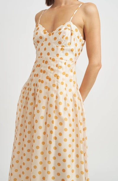 Shop En Saison Polka Dot A-line Dress In Yellow