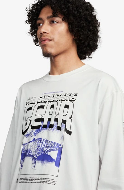 Shop Nike Dri-fit Acg Oversize Long Sleeve Graphic T-shirt In Summit White
