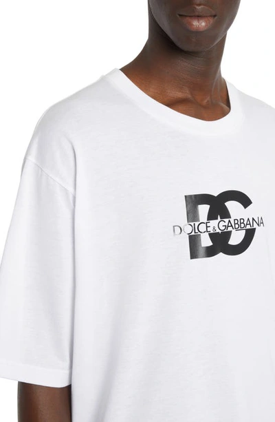Dolce & Gabbana Bold Logo Print Crewneck T-shirt In W0800 Bianco Ottico