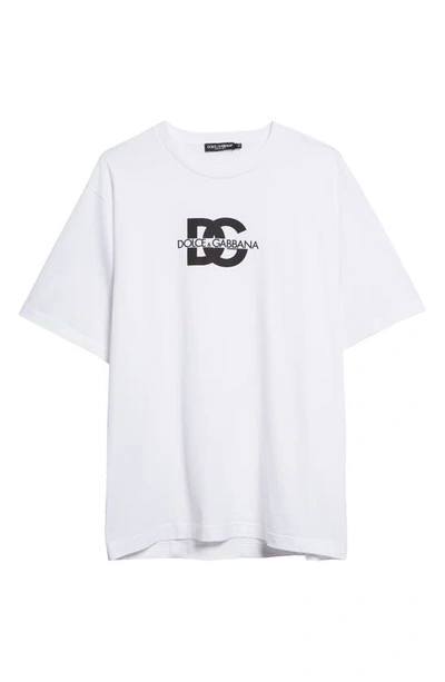 Shop Dolce & Gabbana Dg Logo Graphic T-shirt In W0800 Bianco Ottico