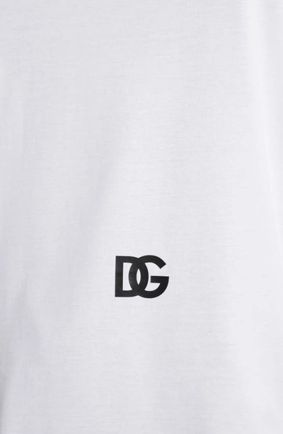 Shop Dolce & Gabbana Dg Logo Graphic T-shirt In W0800 Bianco Ottico