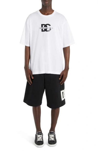 Dolce & Gabbana Bold Logo Print Crewneck T-shirt In W0800 Bianco Ottico