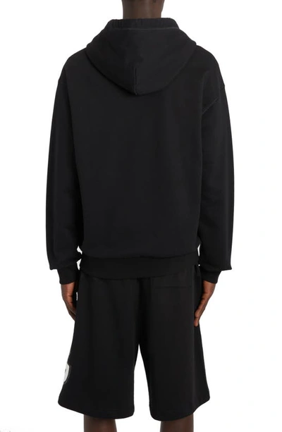 Shop Dolce & Gabbana Logo Plate Cotton Hoodie In N0000 Nero