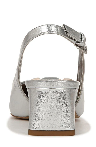 Franco Sarto Racer Womens Padded Insole Ankle Strap Slingback Heels In Silver