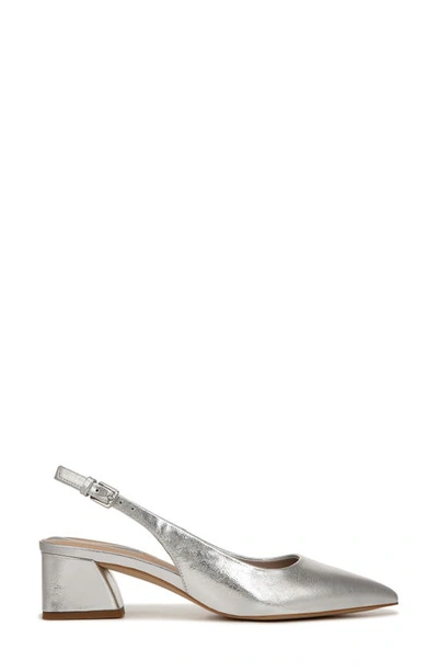 Franco Sarto Racer Womens Padded Insole Ankle Strap Slingback Heels In Silver