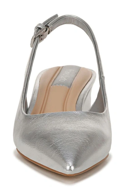 Franco Sarto Racer Womens Padded Insole Ankle Strap Slingback Heels In Silver