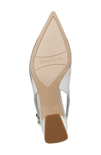 Franco Sarto Racer Womens Padded Insole Ankle Strap Slingback Heels In Silver