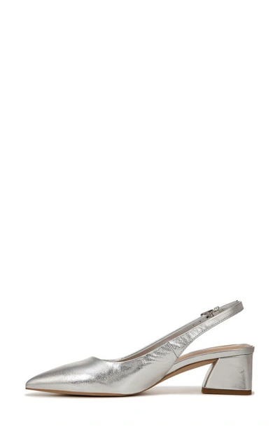 Franco Sarto Racer Womens Padded Insole Ankle Strap Slingback Heels In Silver
