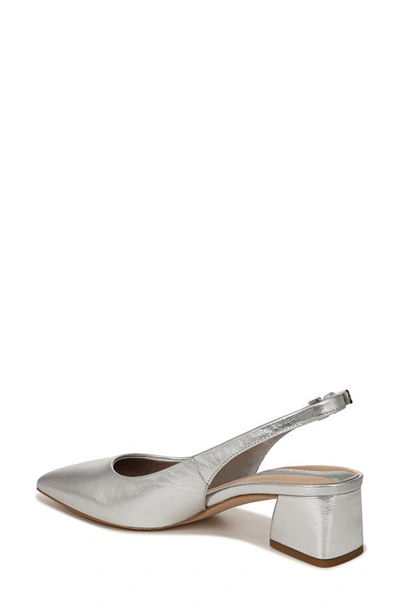 Franco Sarto Racer Womens Padded Insole Ankle Strap Slingback Heels In Silver