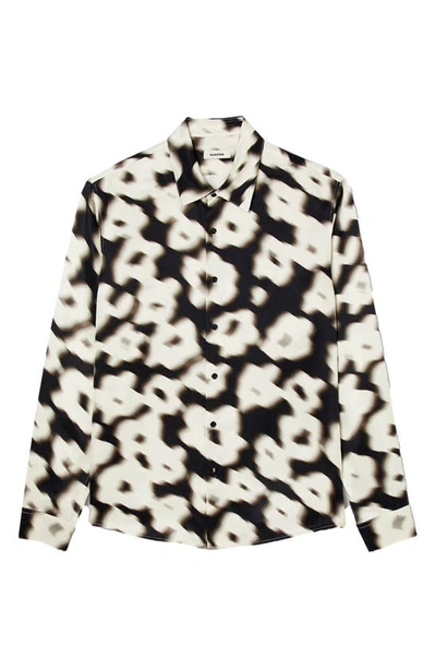 Shop Sandro Floral Relaxed Fit Button-up Shirt In Off White