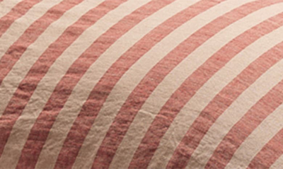 Shop Piglet In Bed Set Of 2 Pembroke Stripe Linen Pillowcases In Sandstone Red Pembroke Stripe