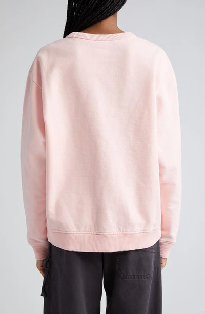 Shop Acne Studios Relaxed Fit Logo Sweatshirt In Pale Pink