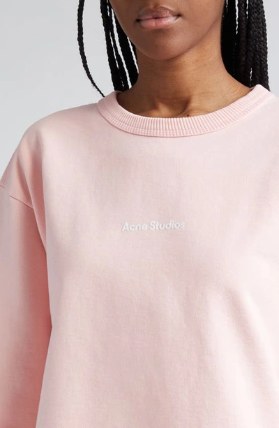 Shop Acne Studios Relaxed Fit Logo Sweatshirt In Pale Pink