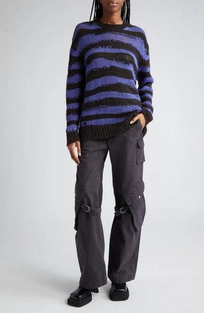 Acne Studios Washed Cotton-canvas Wide-leg Cargo Trousers In Charcoal Grey