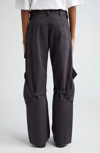 Shop Acne Studios Potinal Cotton Canvas Cargo Pants In Charcoal Grey