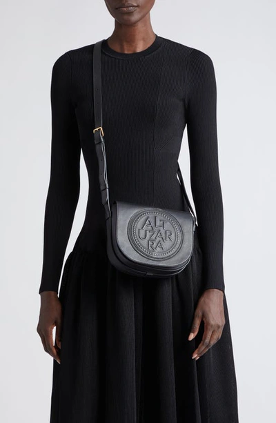Shop Altuzarra Medallion Saddle Bag Crossbody In Black