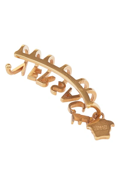 Shop Versace Medusa Charm Logo Ear Crawler In Gold