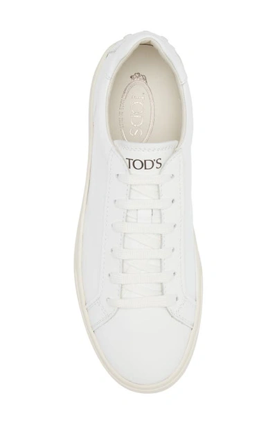 Shop Tod's Allacciata Cassetta Low Top Sneaker In Bianco