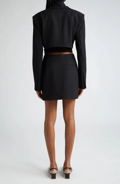 Shop Jacquemus La Robe Bari Cutout Long Sleeve Wool Blazer Minidress In Black