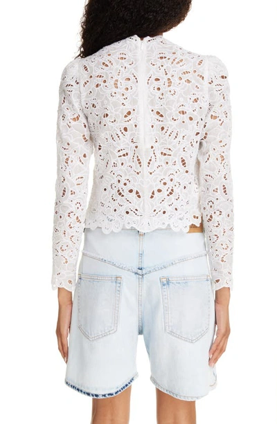 Shop Isabel Marant Delphi Broderie Anglaise Top In White