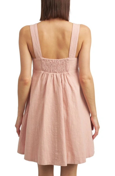Shop En Saison Linen Minidress In Blush