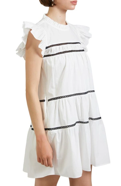 Shop En Saison Tiered Cotton Babydoll Dress In White