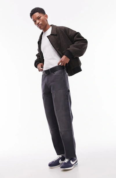 Shop Topman Loose Carpenter Pants In Light Grey