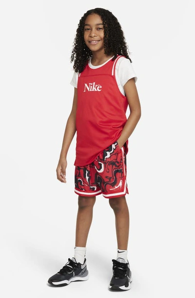 Shop Nike Kids' Dna Athletic Shorts In University Red/ White