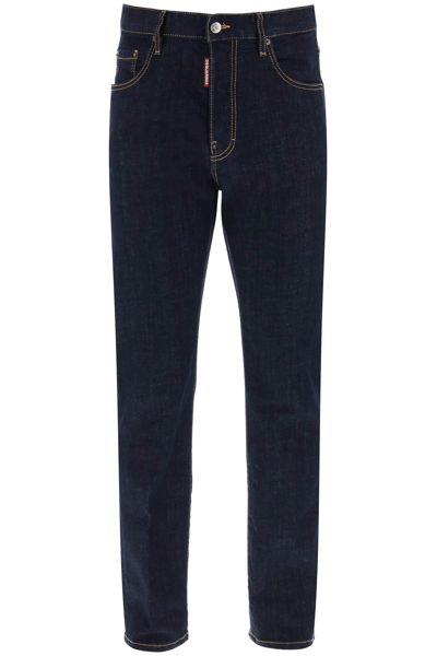 Shop Dsquared2 642 Jeans In Dark Rinse Wash In Blue