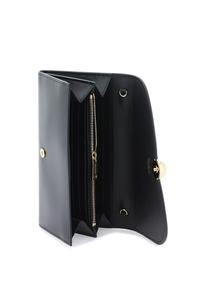 Shop Ferragamo Mini Crossbody Bag With Asymmetrical Flap In Black