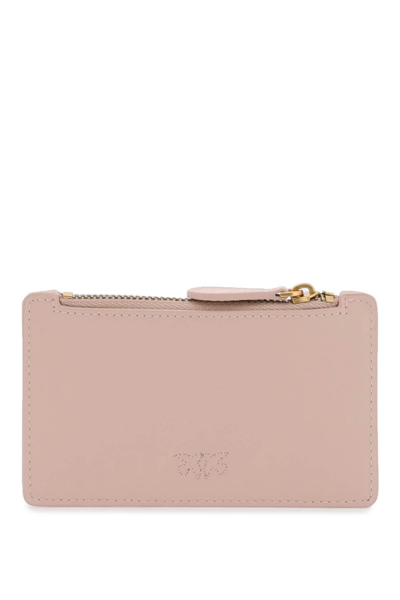 Shop Pinko Love Birds Diamond Card Holder In Pink