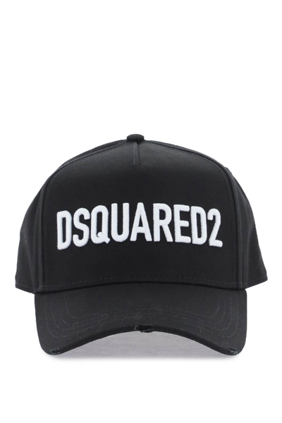 Shop Dsquared2 Embroidered Baseball Cap In White,black