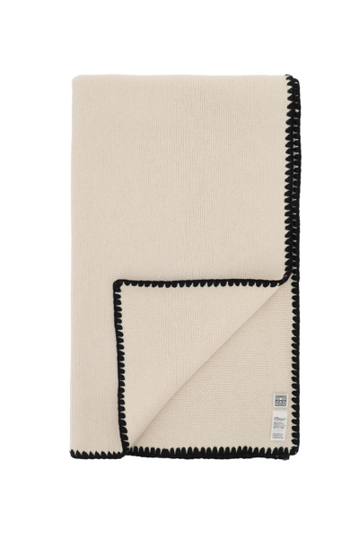 Shop Totême Oversized Wool And Cashmere Scarf In White,black