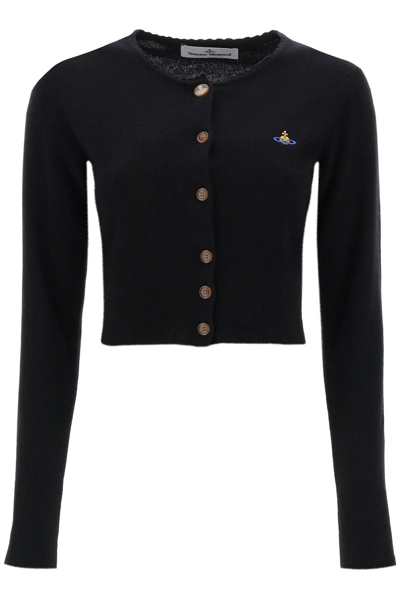 Shop Vivienne Westwood Bea Cropped Cardigan In Black