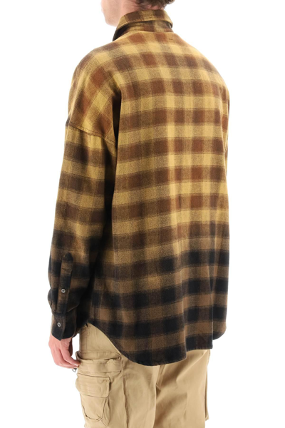 Shop Diesel S-limo-pkt Shirt With Check Pattern In Beige,brown