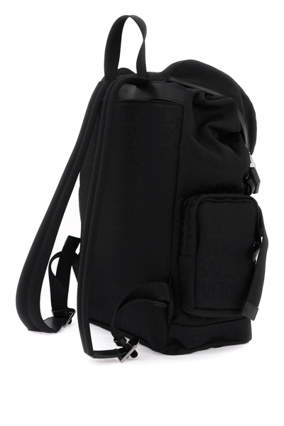 Shop Versace Allover Neo Nylon Backpack In Black